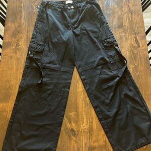 Pacsun Black Baggy Cargo Pants — Size XS (Adjustable)